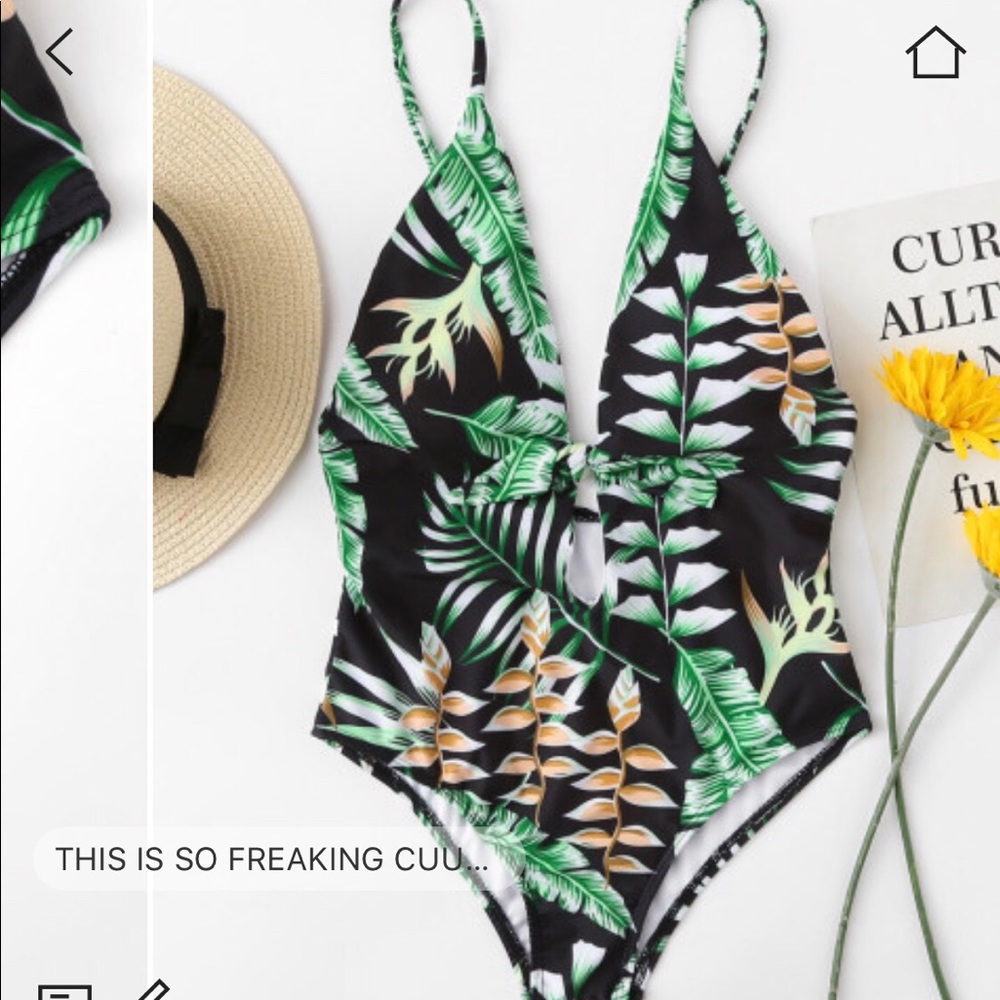 Beautiful Leaf Print Swimsuit NWOT